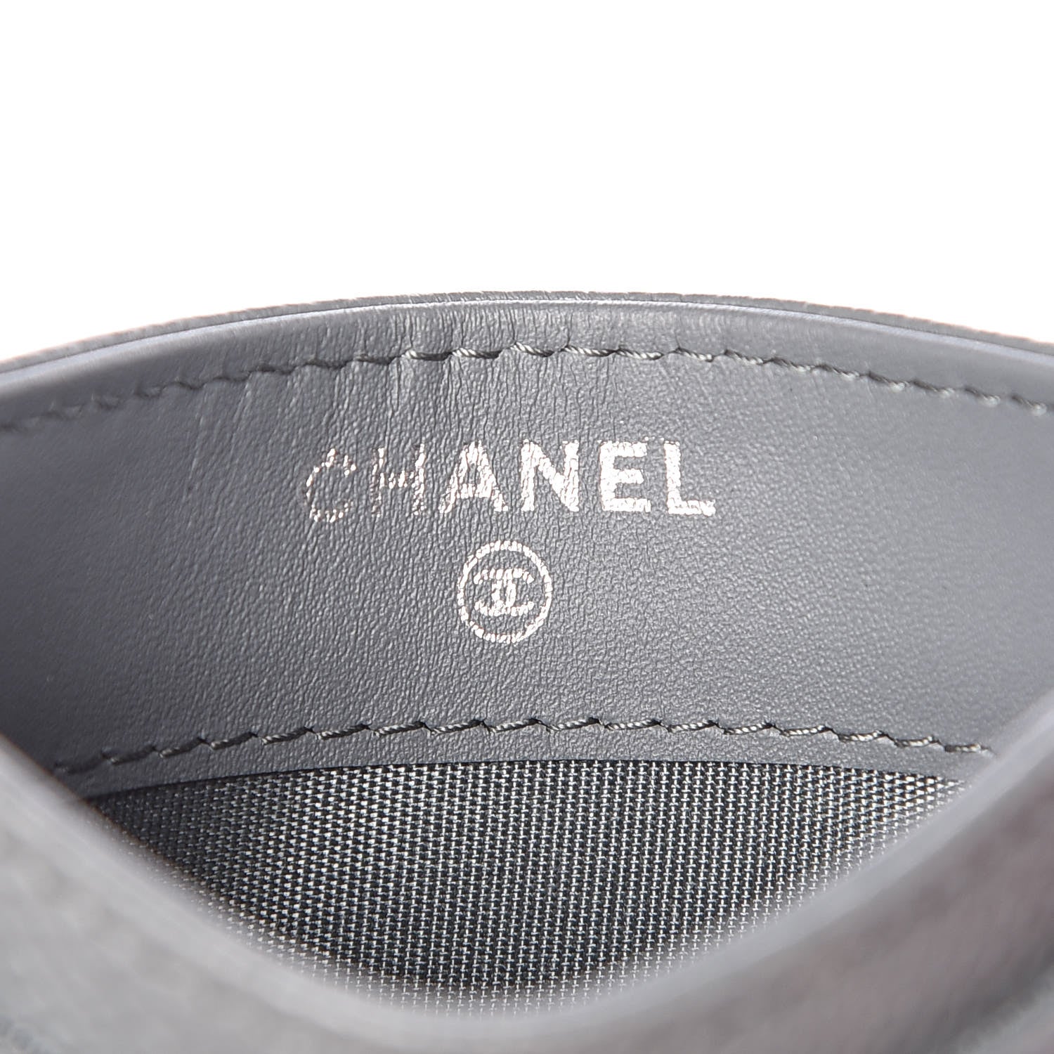 Chanel Caviar Timeless CC Card Holder Wallet Grey 6 of 8
