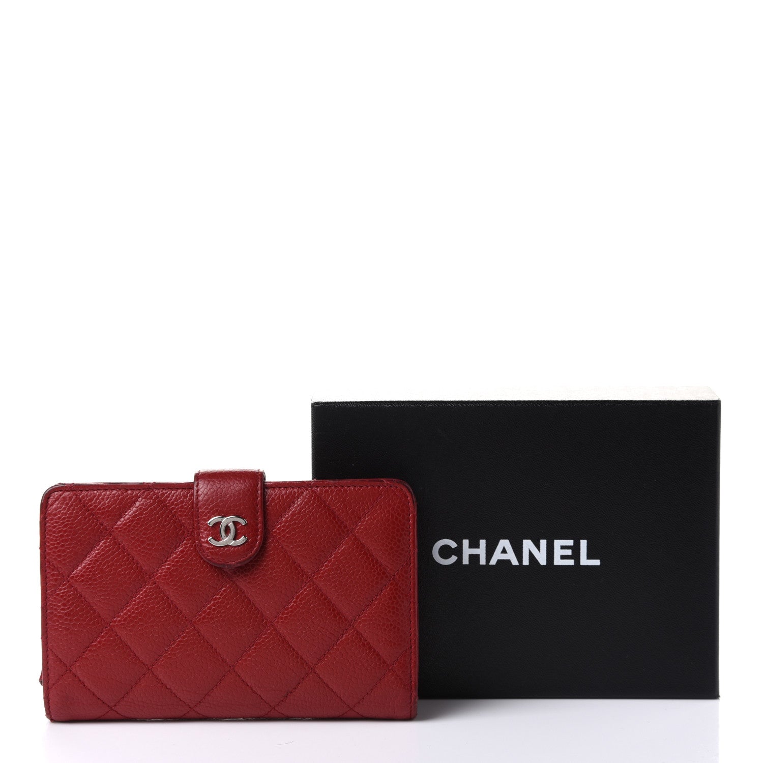 Chanel Caviar Quilted CC French Wallet Red 12 of 12