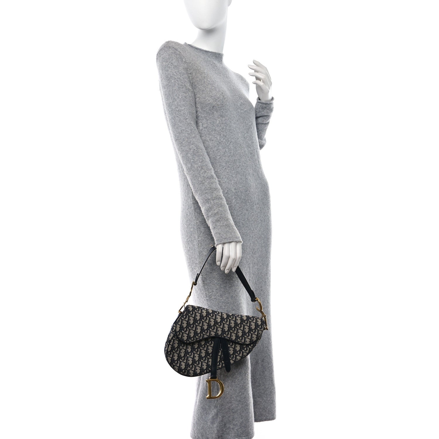 Christian Dior Oblique Saddle Bag Blue 2 of 10