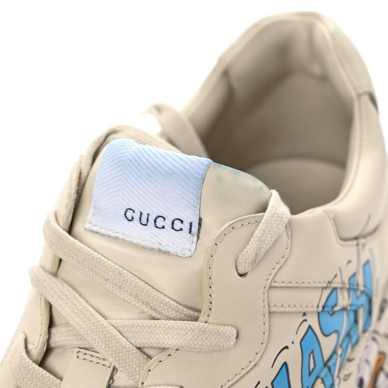 Gucci X DISNEY Calfskin Donald Duck Mens Rhyton Sneakers 9.5 Ivory 17 of 19