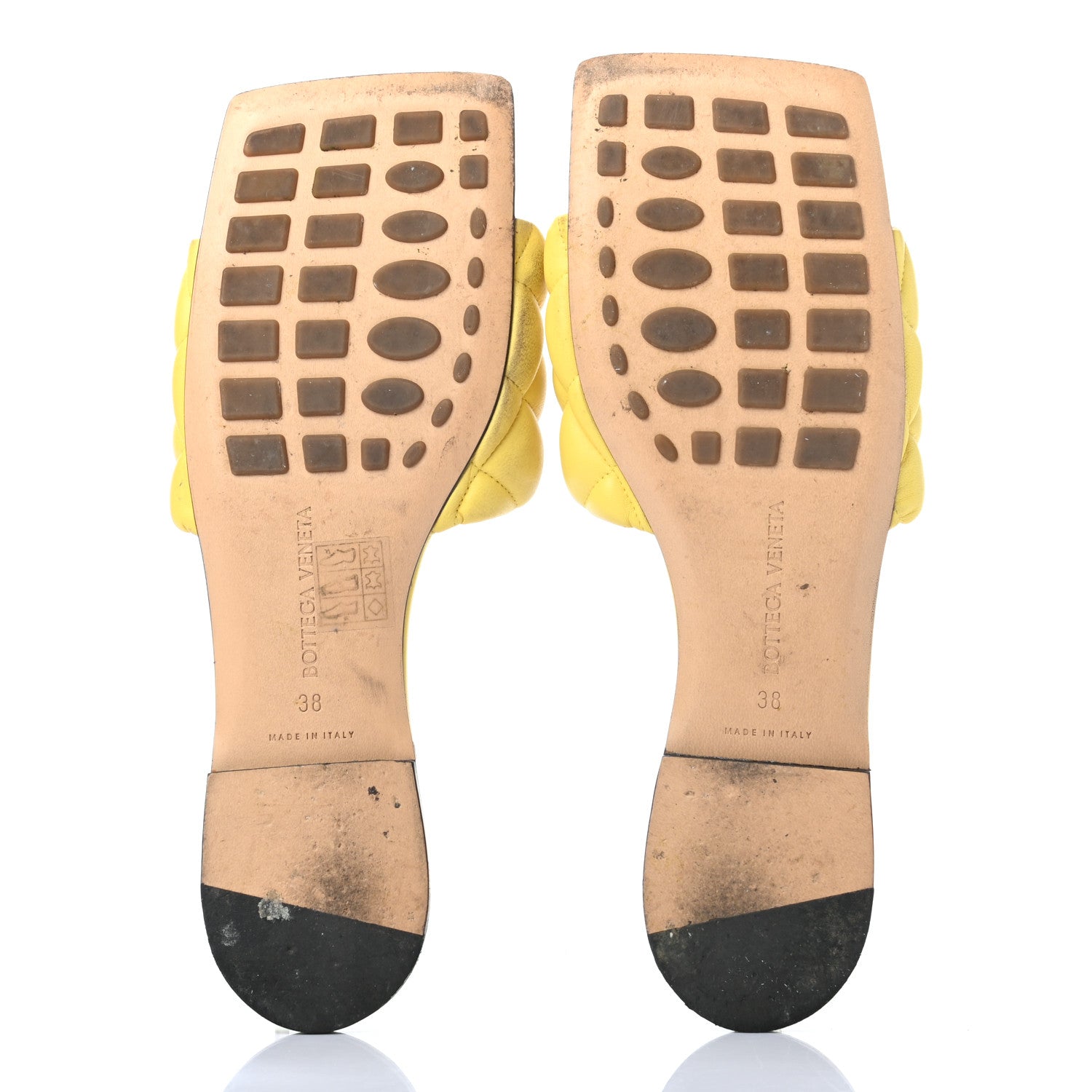 Bottega Veneta Nappa Matelasse Padded Flat Sandals 38 Lemon 5 of 9