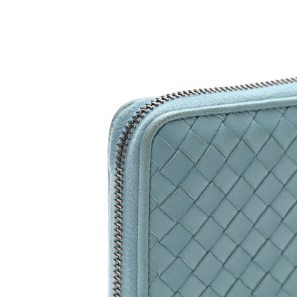 Bottega Veneta Nappa Intrecciato Zip Around Wallet Aqua 10 of 10