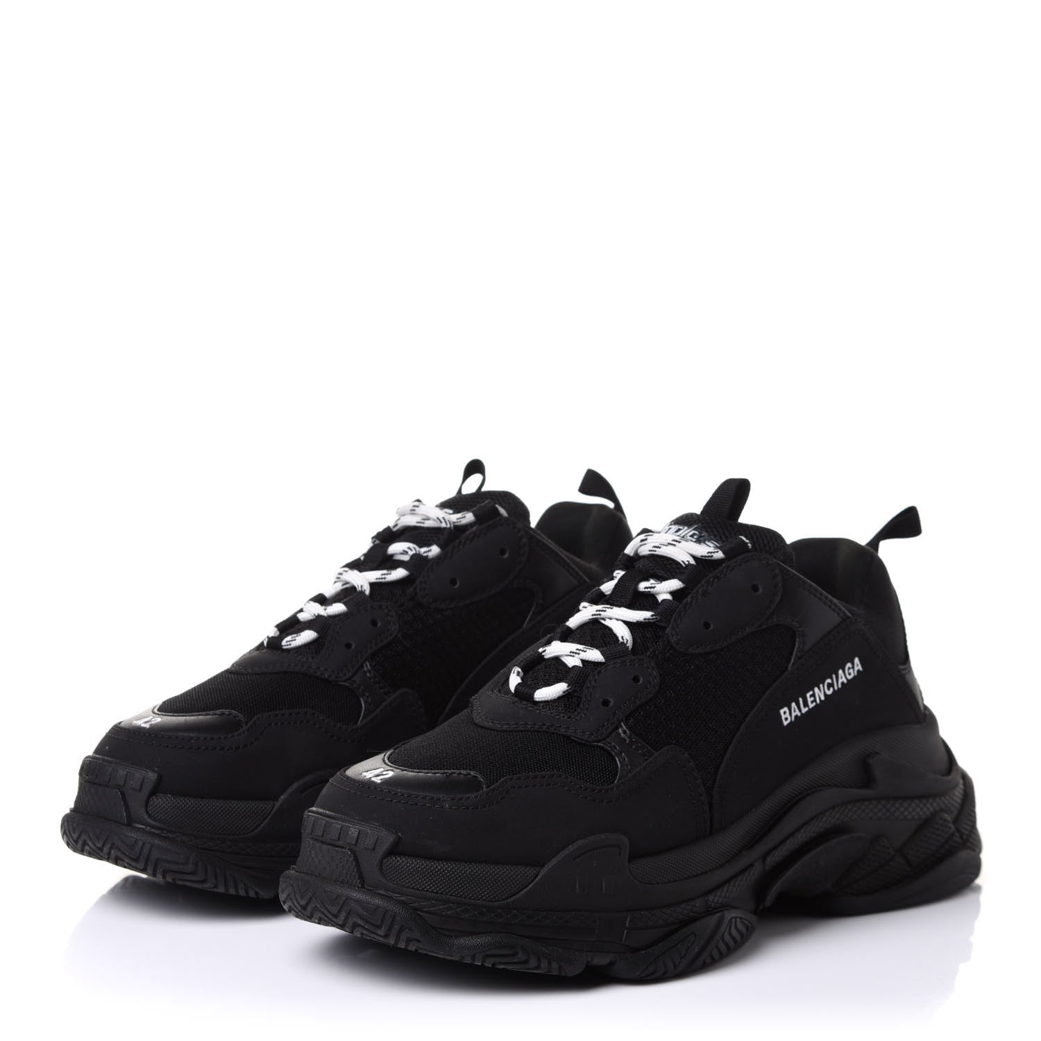 Balenciaga Fabric Mesh Mens Triple S Sneakers 42 Black 3 of 8