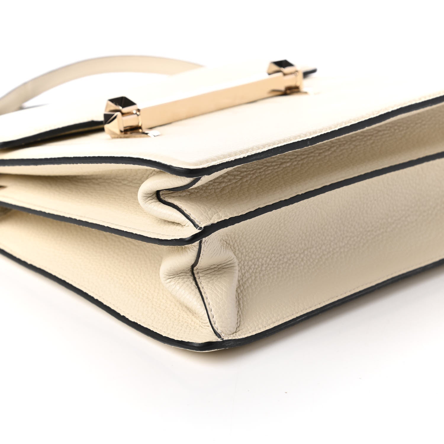 Valentino Garavani Grainy Calfskin Embossed VLTN Uptown Top Handle Bag Ivory 6 of 9