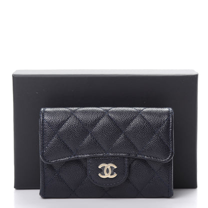 Chanel Caviar Quilted Flap Card Holder Dark Blue 9 of 9