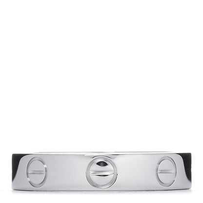 Cartier 18K White Gold 3.5mm LOVE Wedding Band Ring 47 4 1 of 5