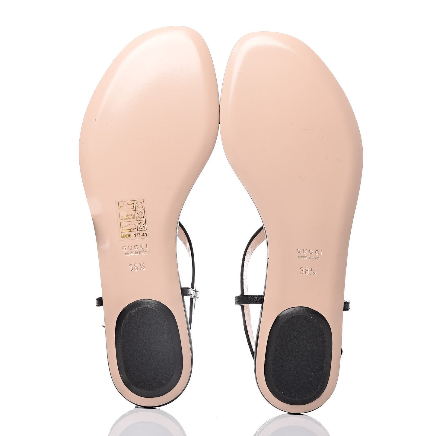 Calfskin Yoko Snake T-Strap Thong Sandals 38.5 Black