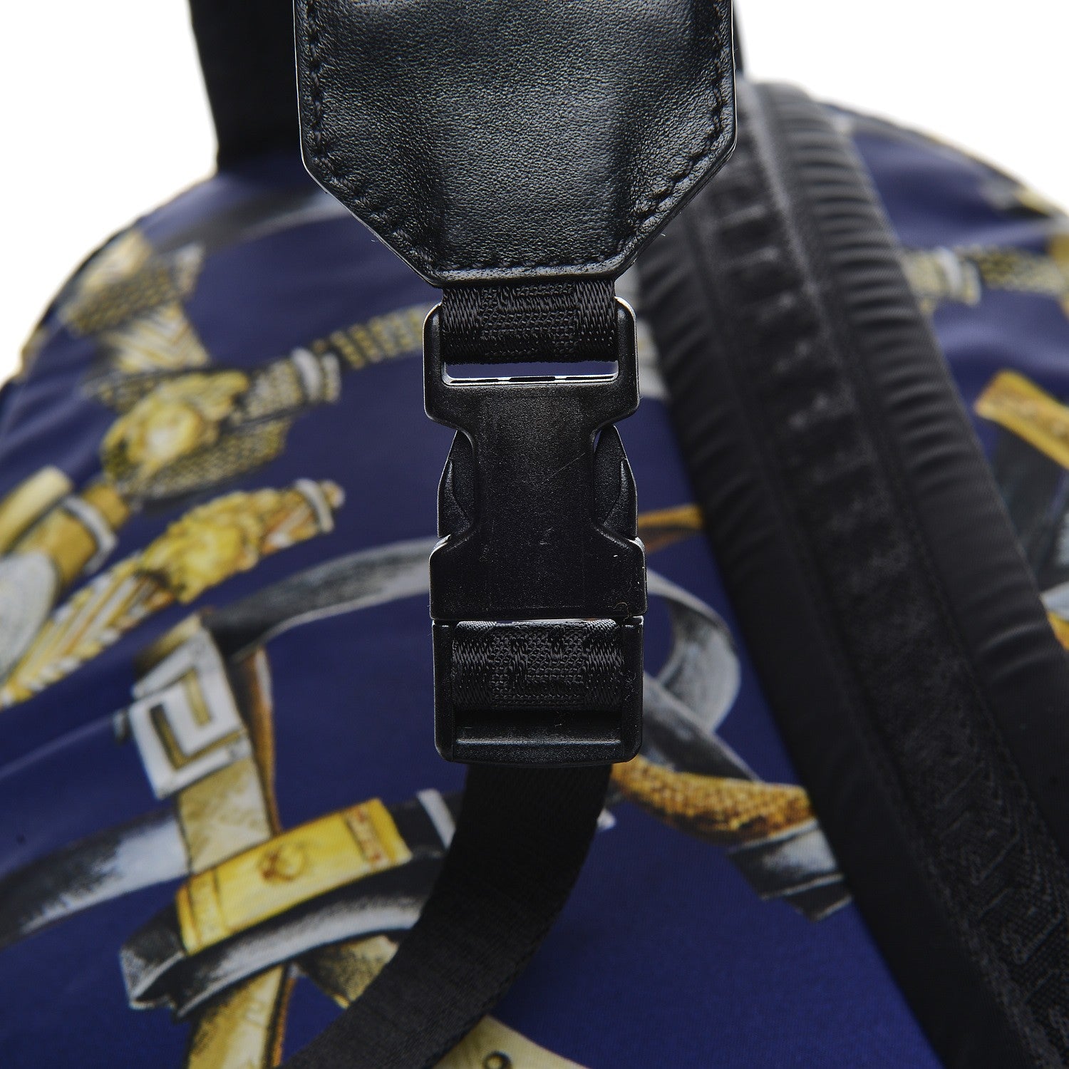 Versace Nylon Palazzo Medusa Belt Print Backpack Blue 10 of 10