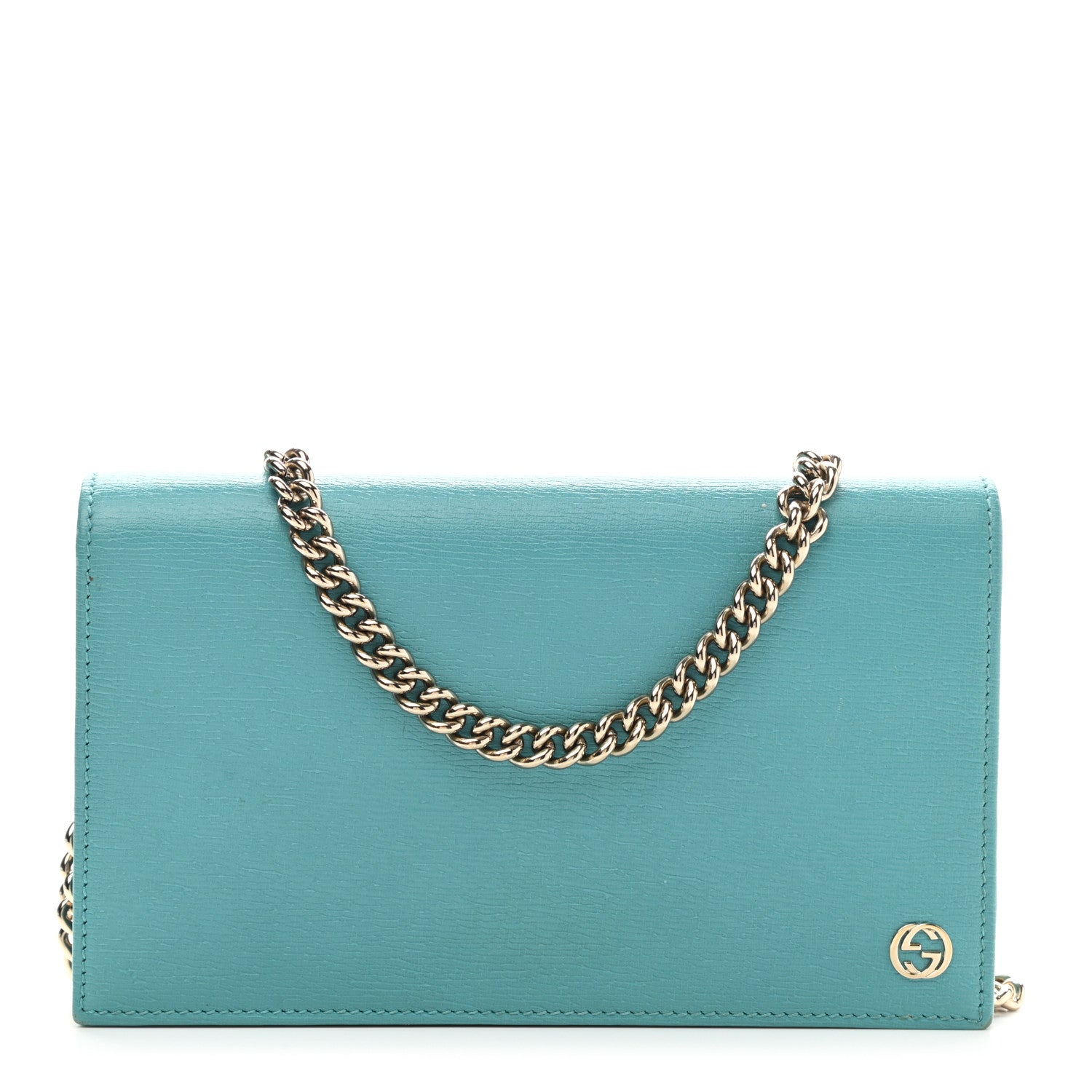 Gucci Shangai Calfskin Medium Betty Chain Wallet Fresia Blue 1 of 11