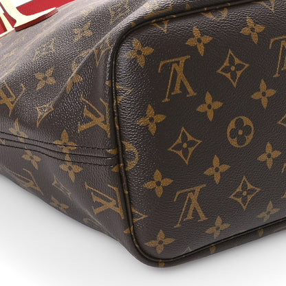 Louis Vuitton Monogram Inside Out Neverfull Bandouliere MM Rouge Sari 8 of 9