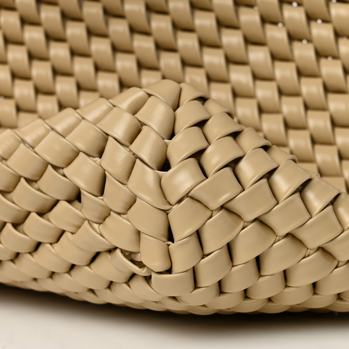 Patent Nappa Intrecciato Slanted Clutch Porridge