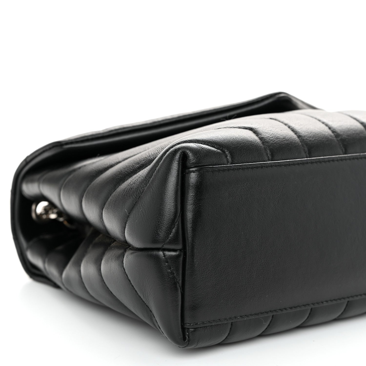 Saint Laurent Calfskin Y Quilted Monogram Small Loulou Chain Satchel Black 9 of 11