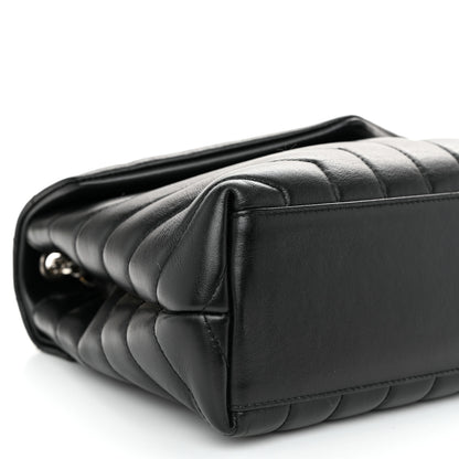 Saint Laurent Calfskin Y Quilted Monogram Small Loulou Chain Satchel Black 9 of 11