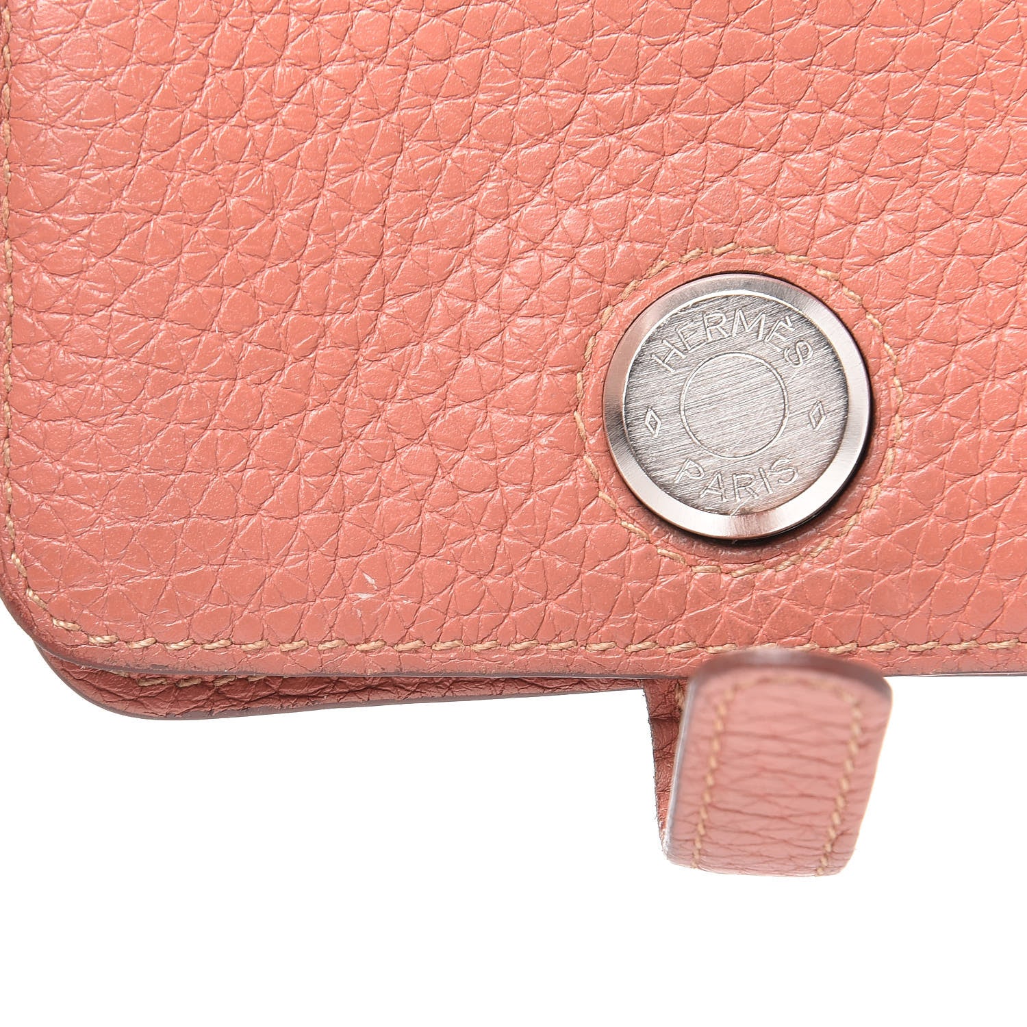Hermes Taurillon Clemence Dogon Card Case Rose Thè 17 of 18