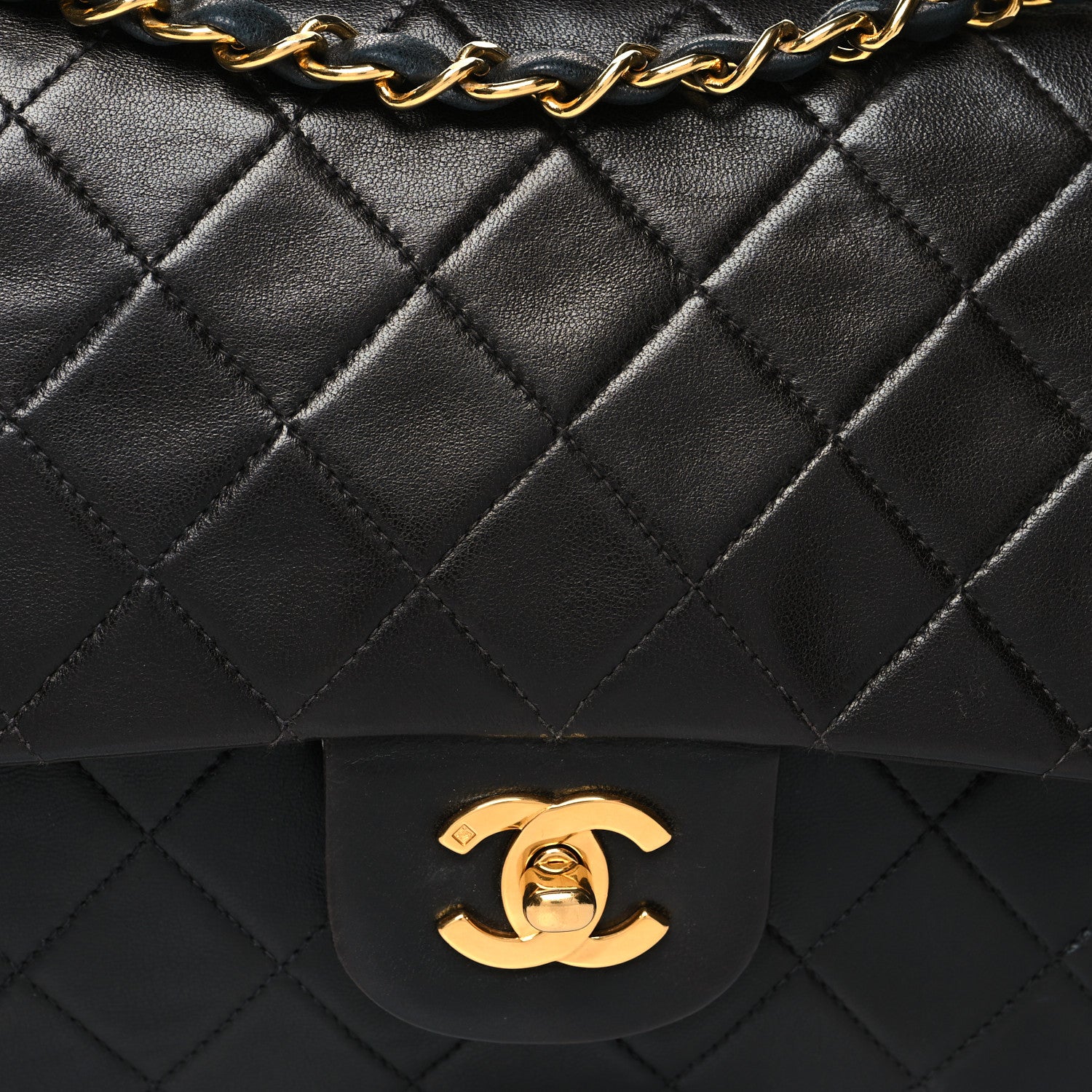 Chanel Lambskin Quilted Medium Double Flap Black 9 of 13