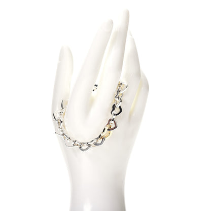 Tiffany Sterling Silver 18K Yellow Gold Heart Links Bracelet 2 of 4