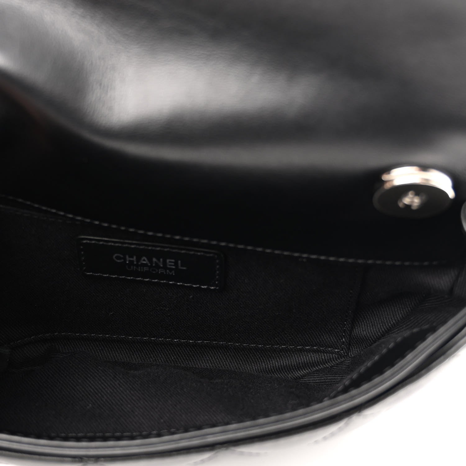 Chanel Calfskin Quilted CC Uniform Flap Belt Bag Black 5 of 9