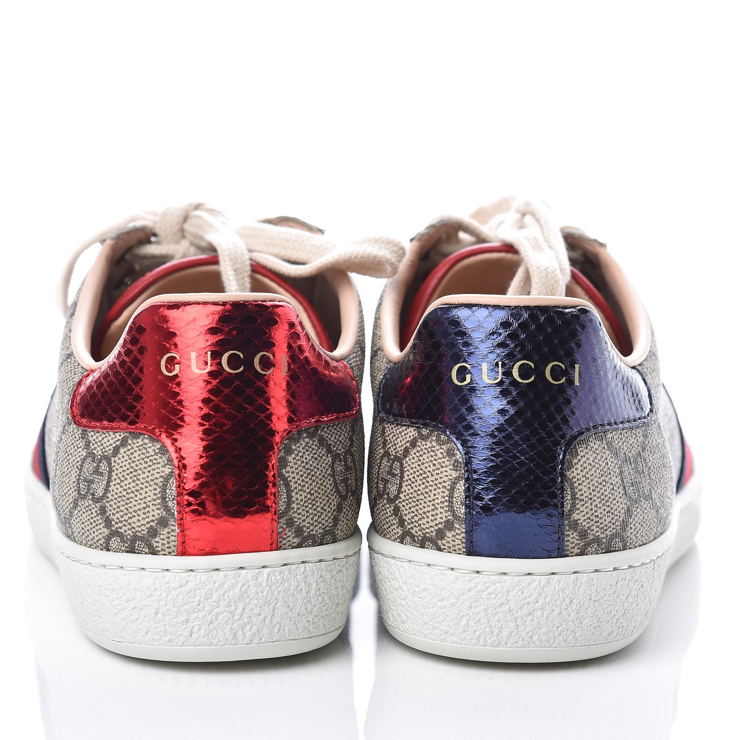 GG Supreme Monogram Womens Ace Low-Top Sneaker 35 Beige