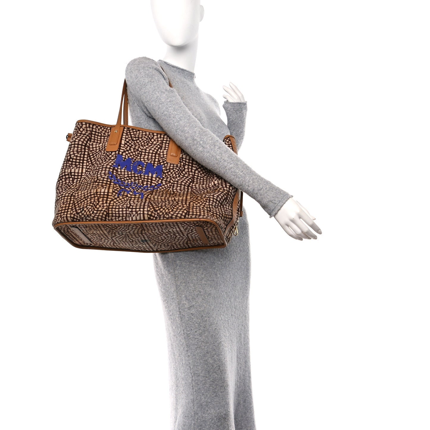 Visetos Large Liz Reversible Shopper Tote Cognac