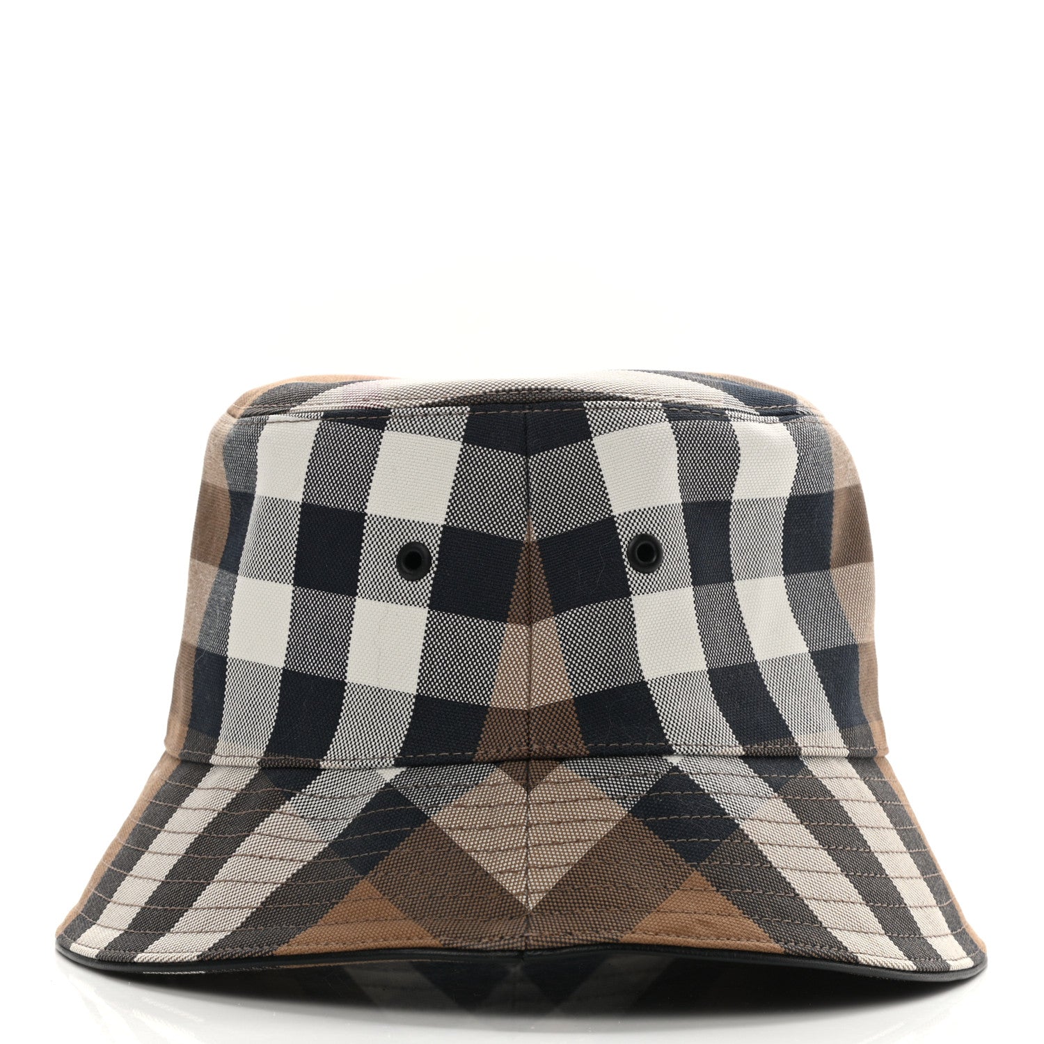 Burberry Cotton Canvas Exaggerated Check Bucket Hat M Birch Brown 5 of 8