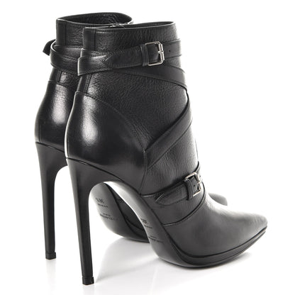 Saint Laurent Calfskin Paris Plat 105 Ankle Boots 36.5 Black 4 of 9
