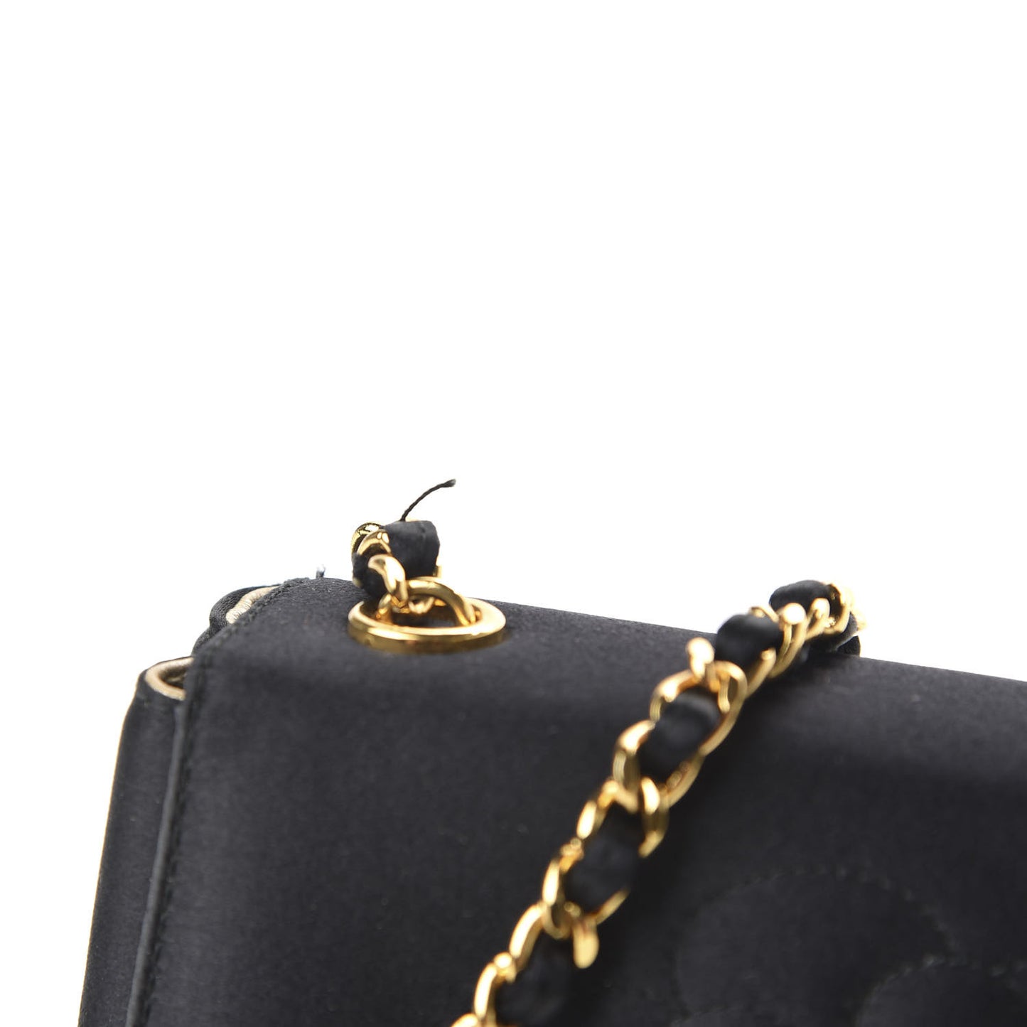 Satin Camellia Flap Black