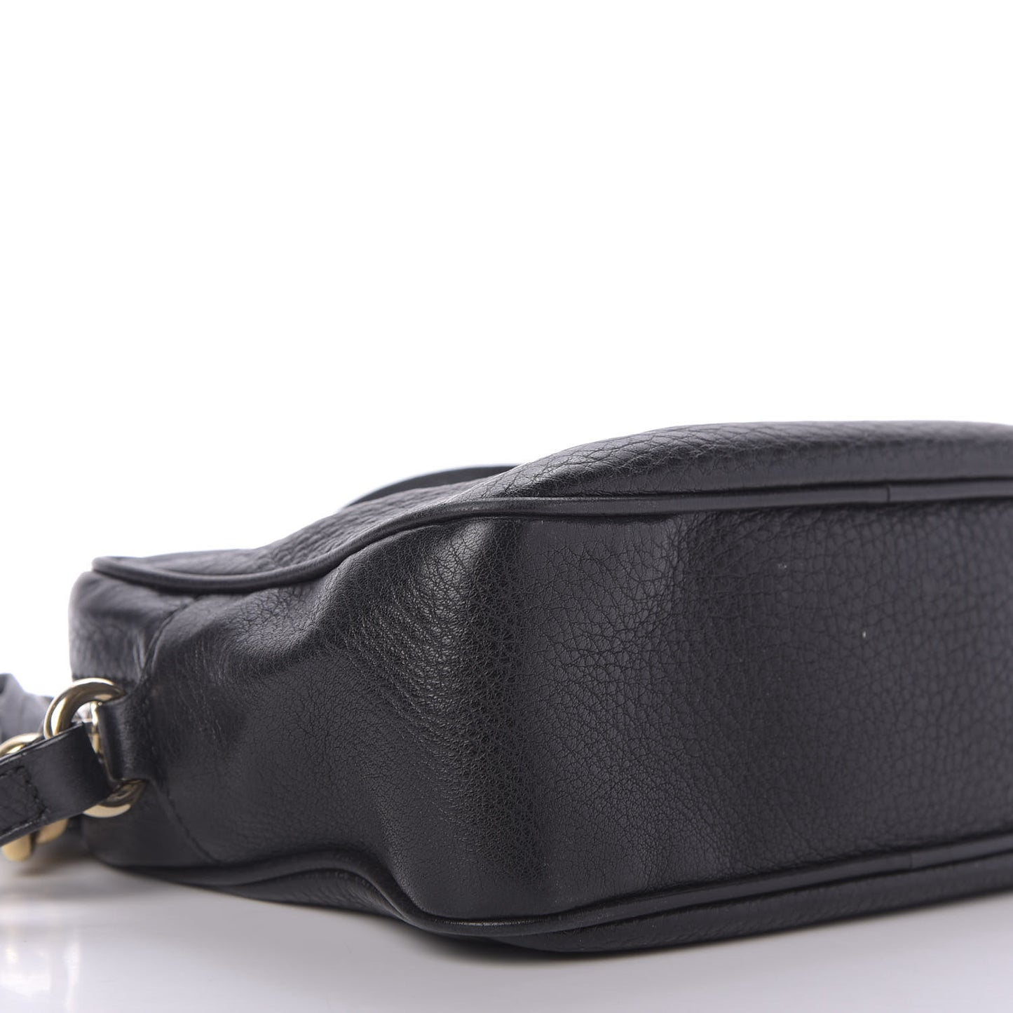 Pebbled Calfskin Small Soho Disco Bag Black