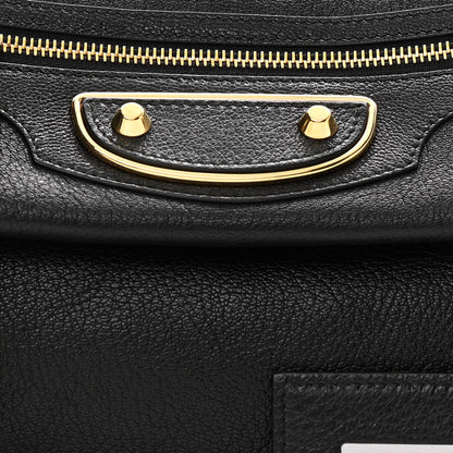 Balenciaga Chevre Gold Metallic Edge Hardware Envelope Clutch Black 7 of 9