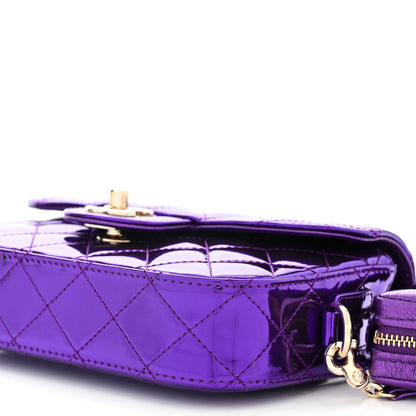 Chanel Mirror Calfskin Metallic Calfskin Quilted Hollywood Boulevard Mini Flap With Star Coin Purse Purple 10 of 11