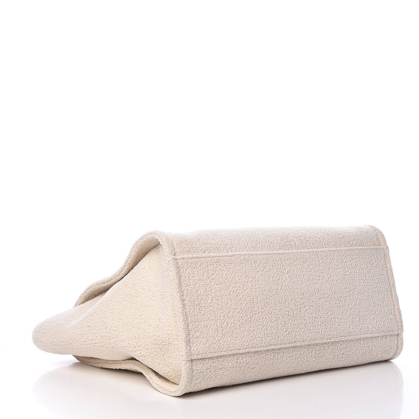 Lurex Boucle Large Deauville Tote White