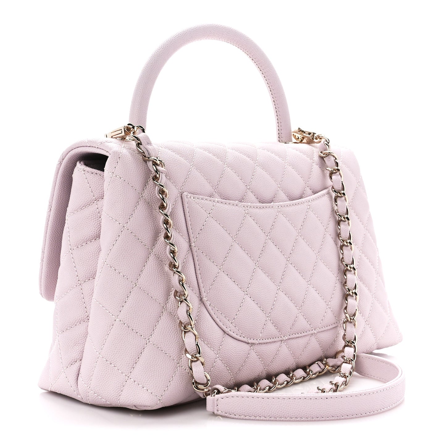 Caviar Quilted Small Coco Handle Flap Light Pink
