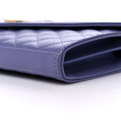 Saint Laurent Grain De Poudre Mixed Matelasse Triquilt Monogram Chain Wallet Mauve 8 of 10
