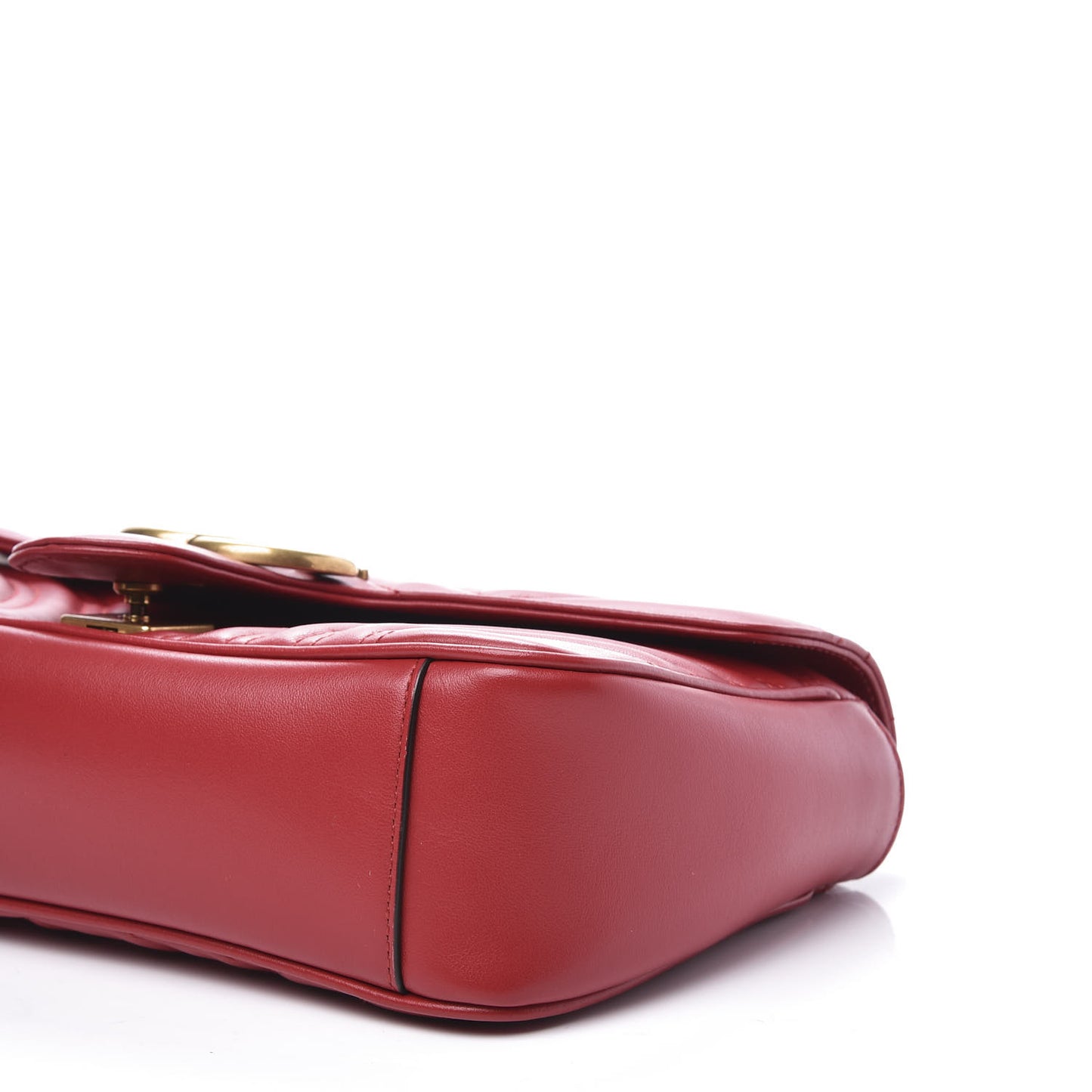 Calfskin Matelasse Small GG Marmont Shoulder Bag Hibiscus Red