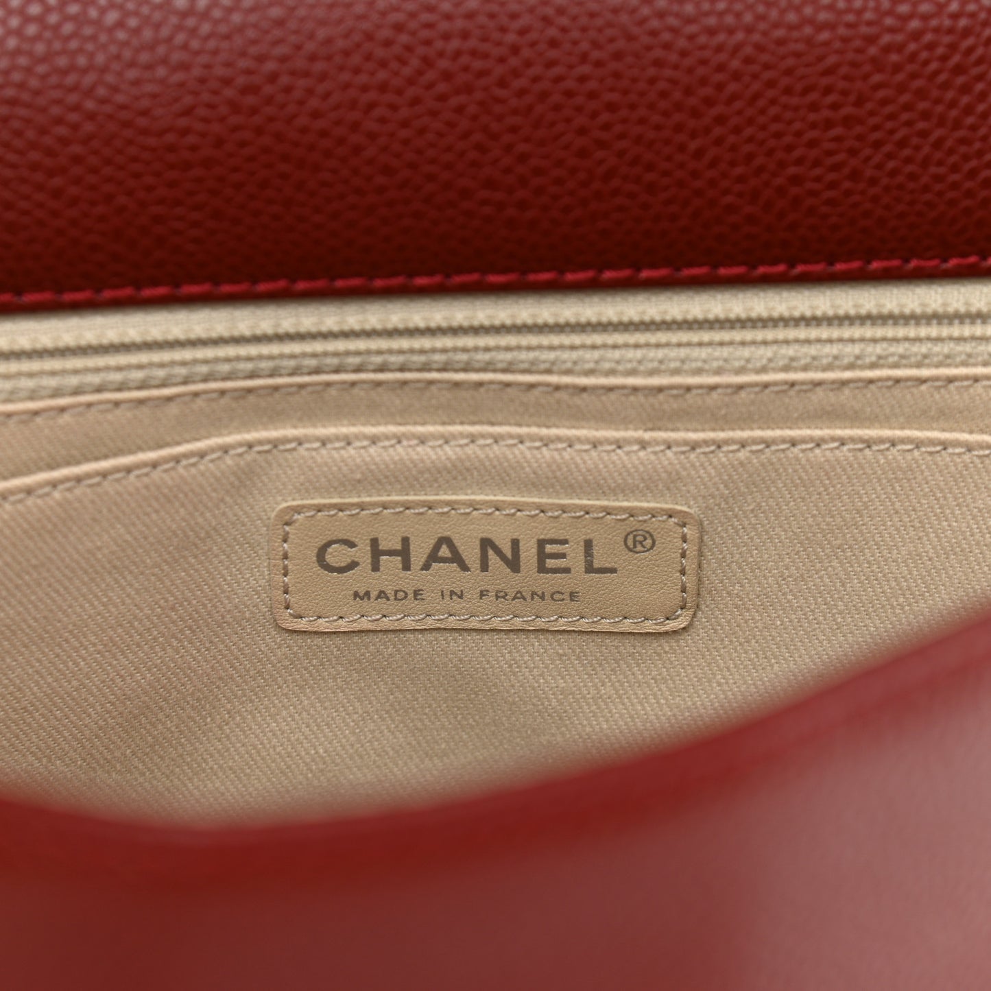 Caviar Large Timeless CC Flap Dark Red