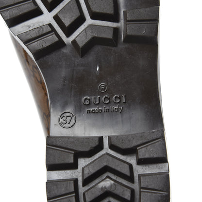 Gucci Rubber Monogram Edinburg Rain Boots 37 Transparent Cocoa 6 of 9
