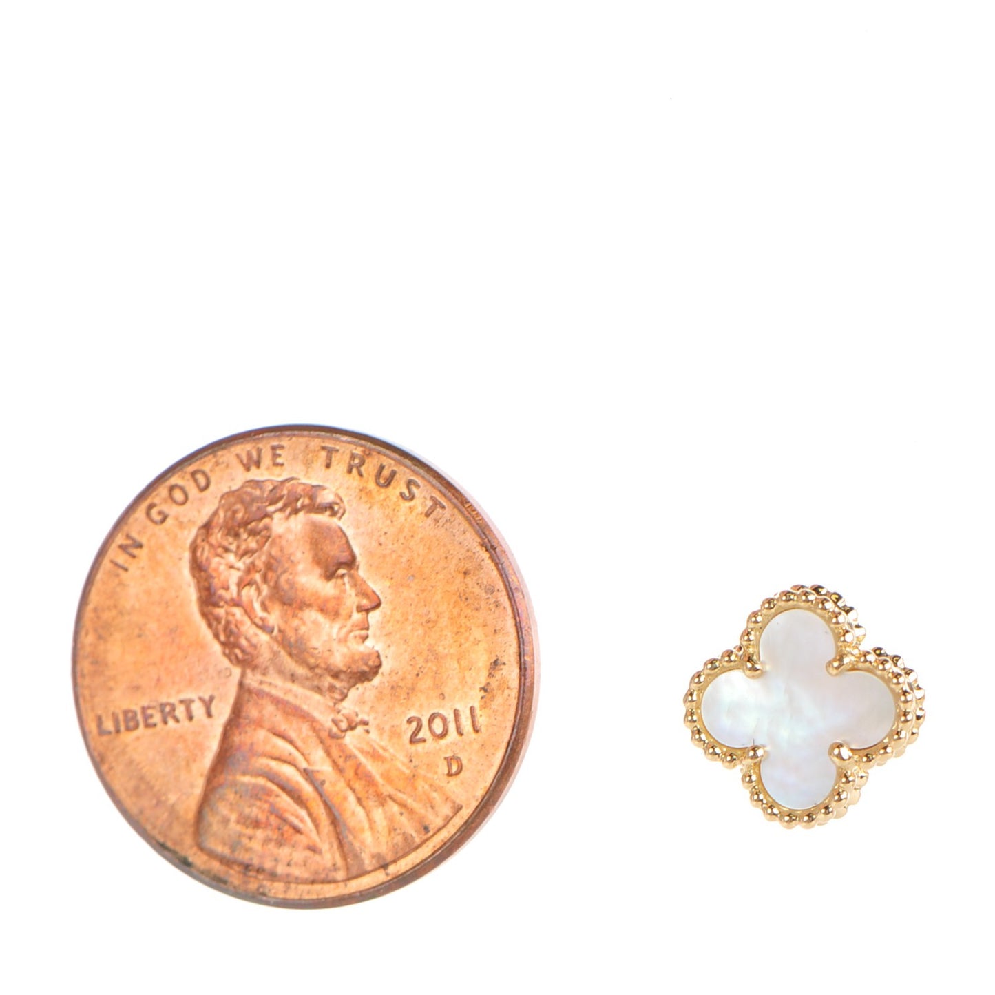 18K Yellow Gold Mother of Pearl Sweet Alhambra Earrings