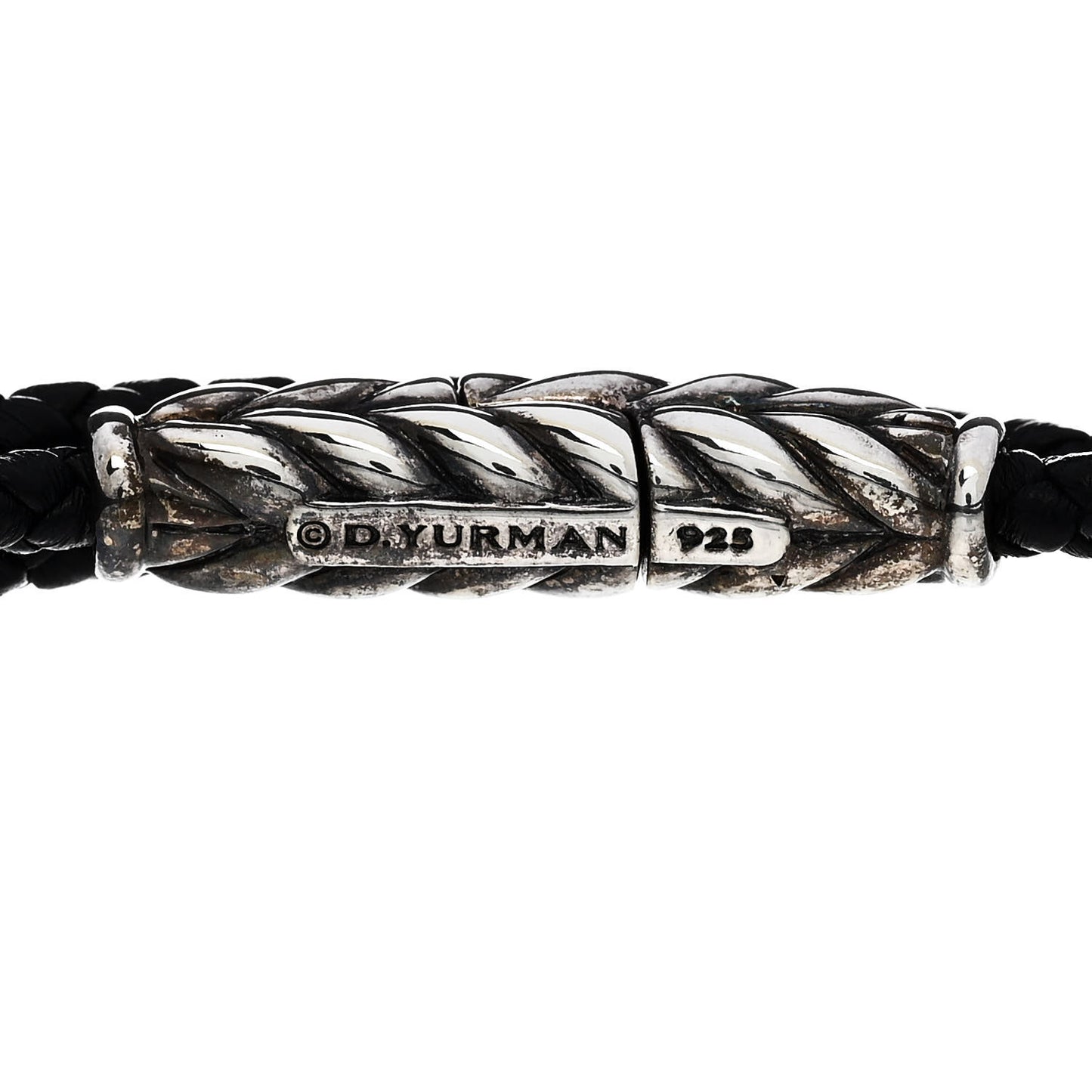 Sterling Silver Chevron Triple-Wrap Bracelet Black