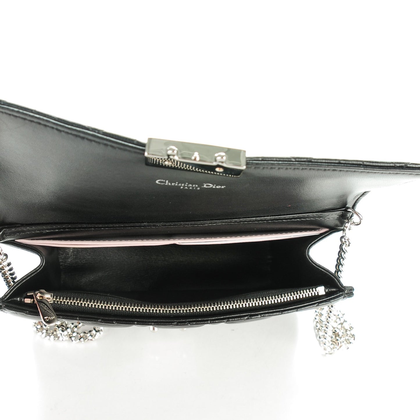 Lambskin Cannage Large Miss Dior Promenade Pouch Black