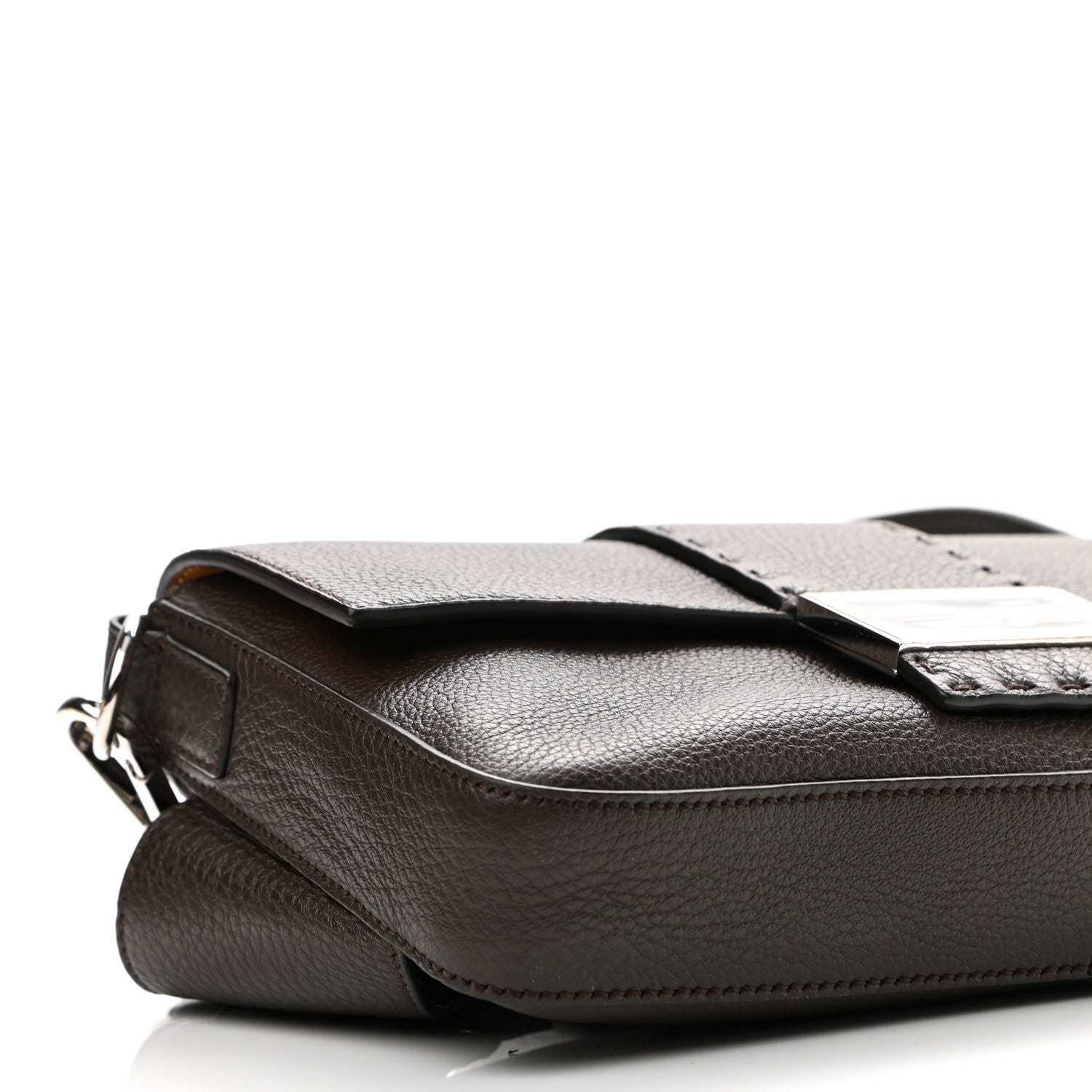 Fendi Calfskin Romano Selleria Belt Baguette Bag Ebano 10 of 11