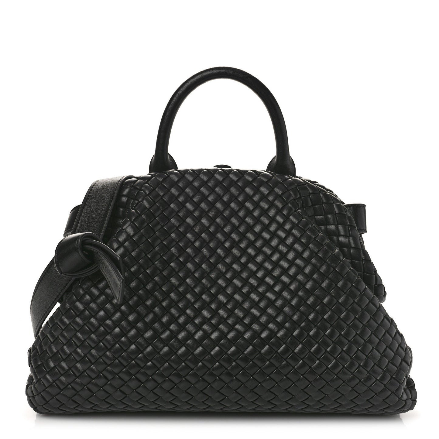 Nappa Intrecciato Medium Padded The Handle Tote Black