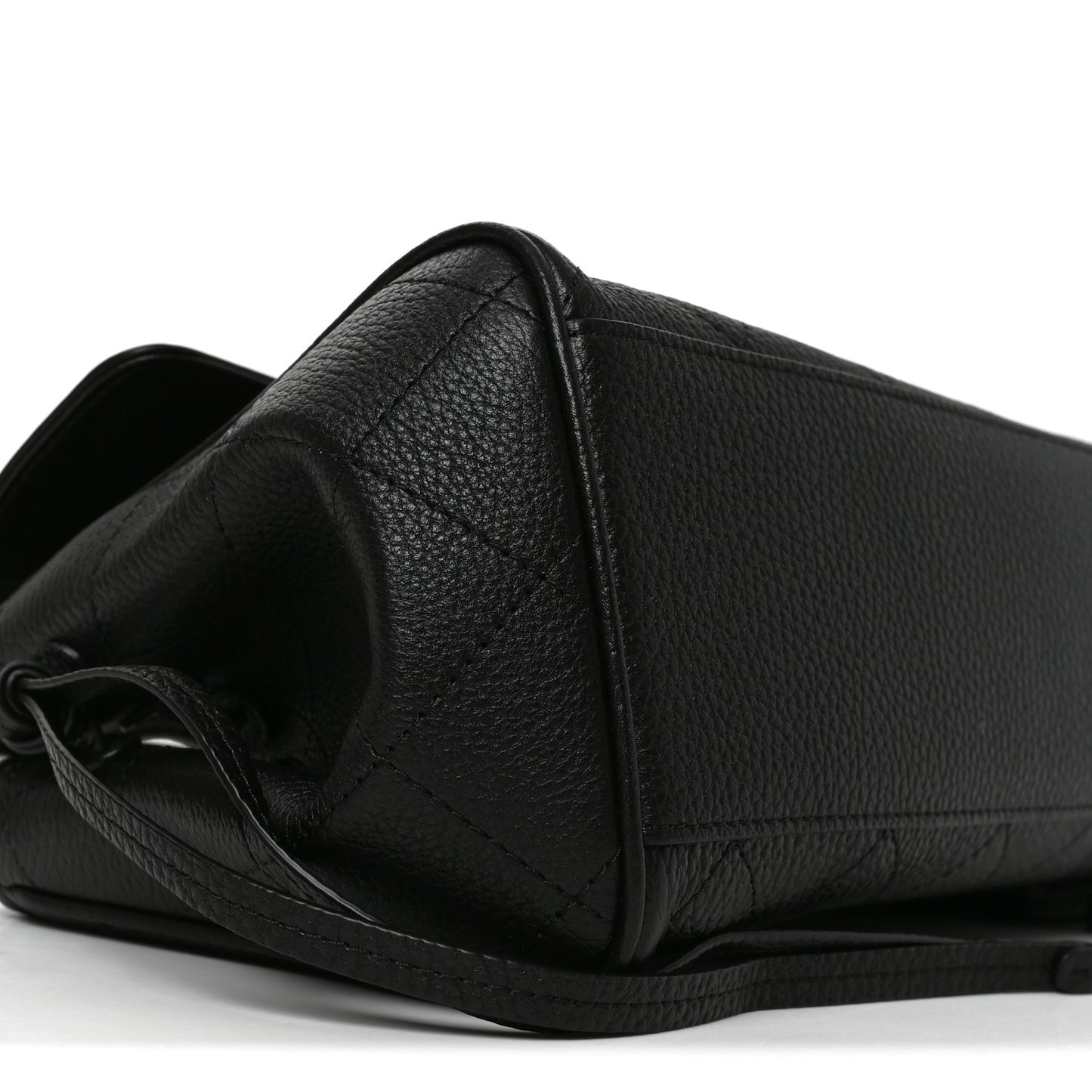 Grained Calfskin Urban Essentials Small Shopping Bag Black