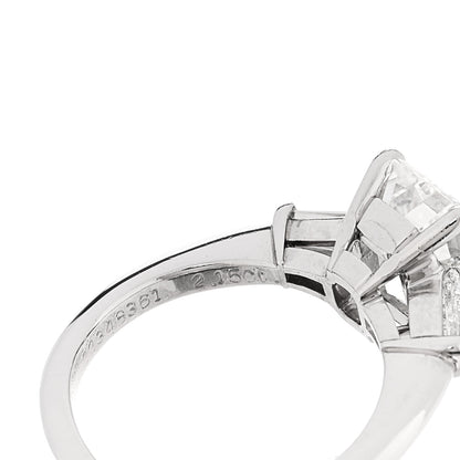 Tiffany Platinum Diamond 2.15ct Emerald Cut Three Stone Engagement Ring 47 4.25 6 of 7