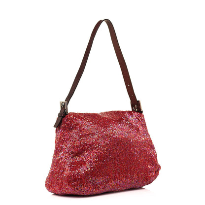 Fendi Beaded Baguette Red Pink 2 of 21