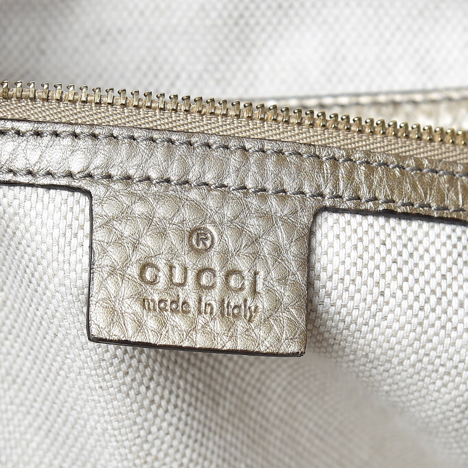 Gucci Metallic Pebbled Calfskin Medium Soho Shoulder Bag Golden Beige 6 of 13