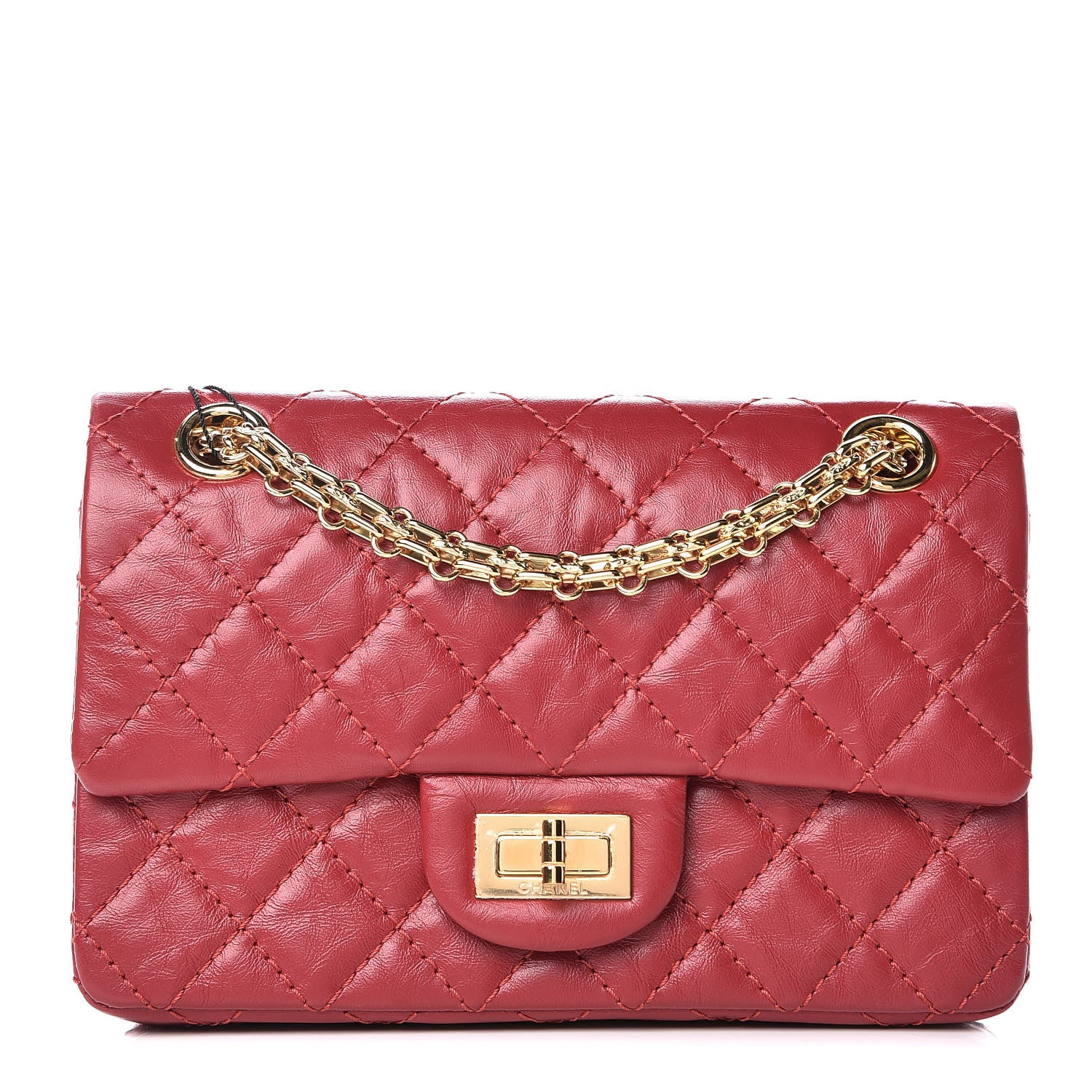 Chanel Aged Calfskin Quilted 2.55 Reissue Mini Flap Red 1 of 10