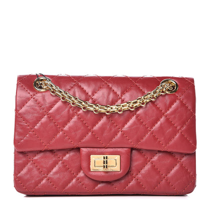 Chanel Aged Calfskin Quilted 2.55 Reissue Mini Flap Red 1 of 10