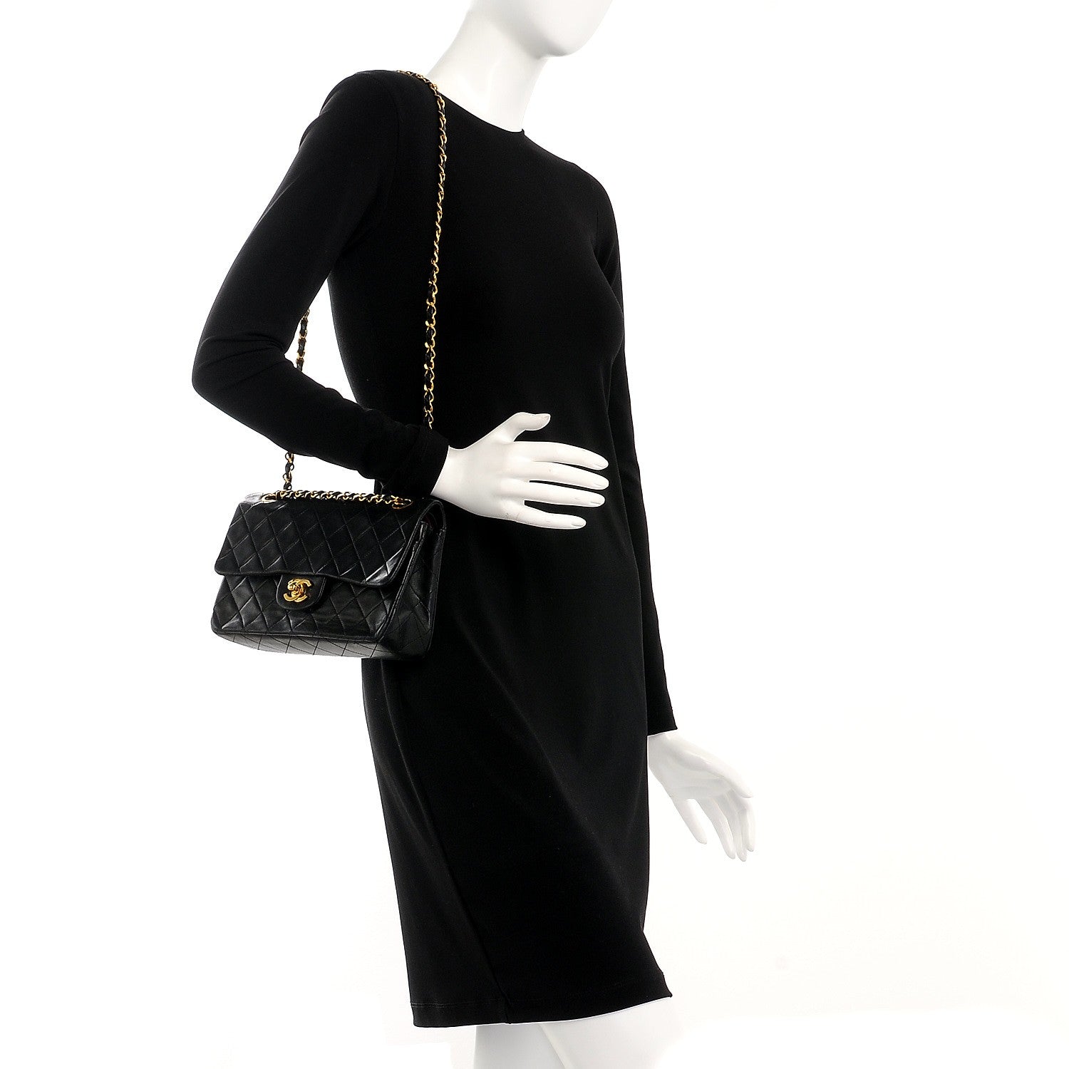 Chanel Lambskin Quilted Small Double Flap Black 2 of 11