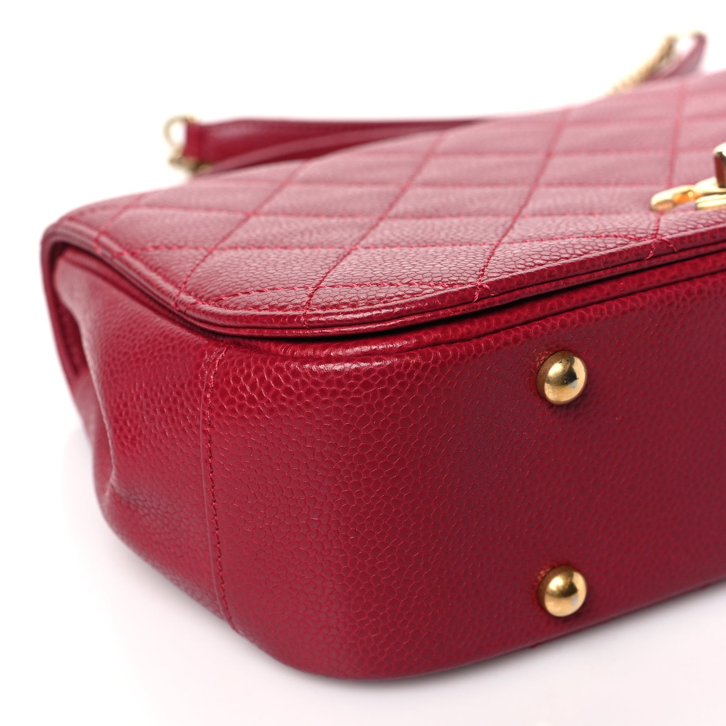 Caviar Quilted Carry Around Flap Bag Red