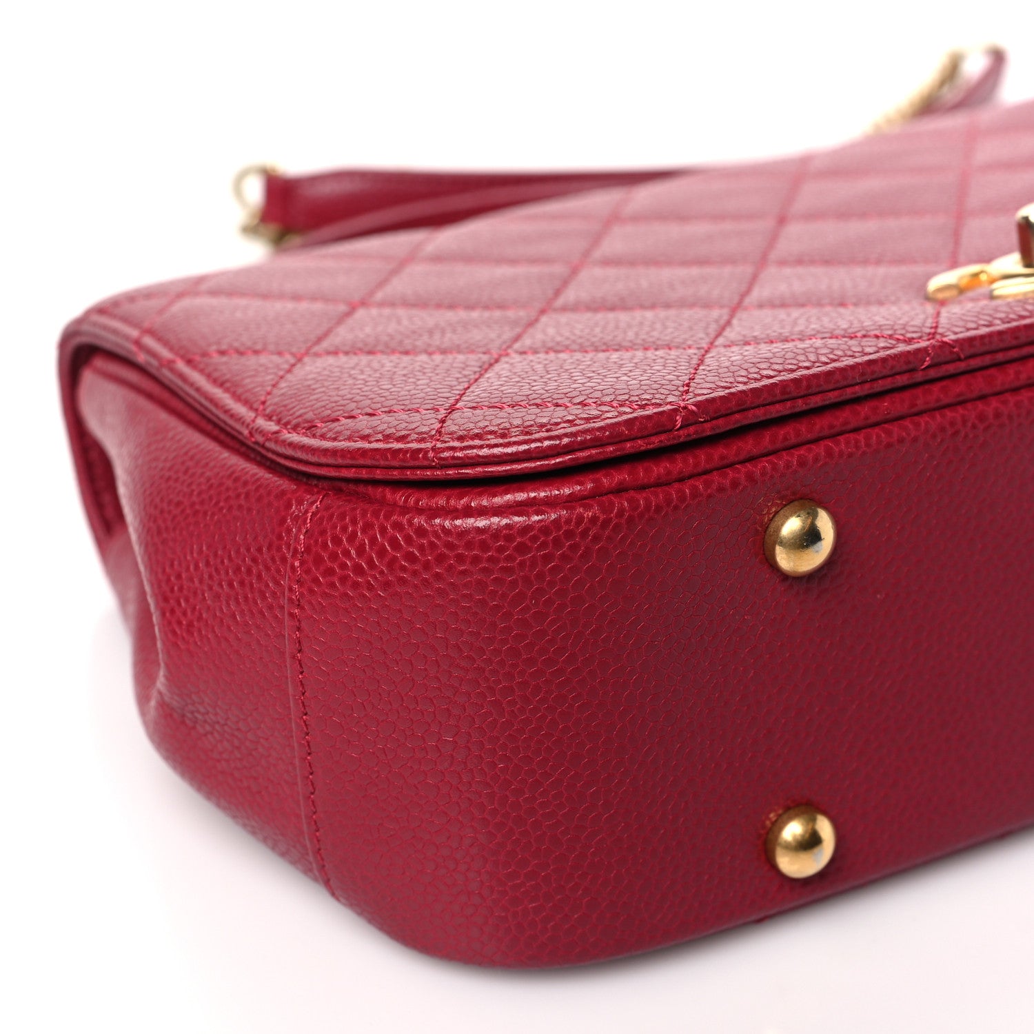 Chanel Caviar Quilted Carry Around Flap Bag Red 9 of 10