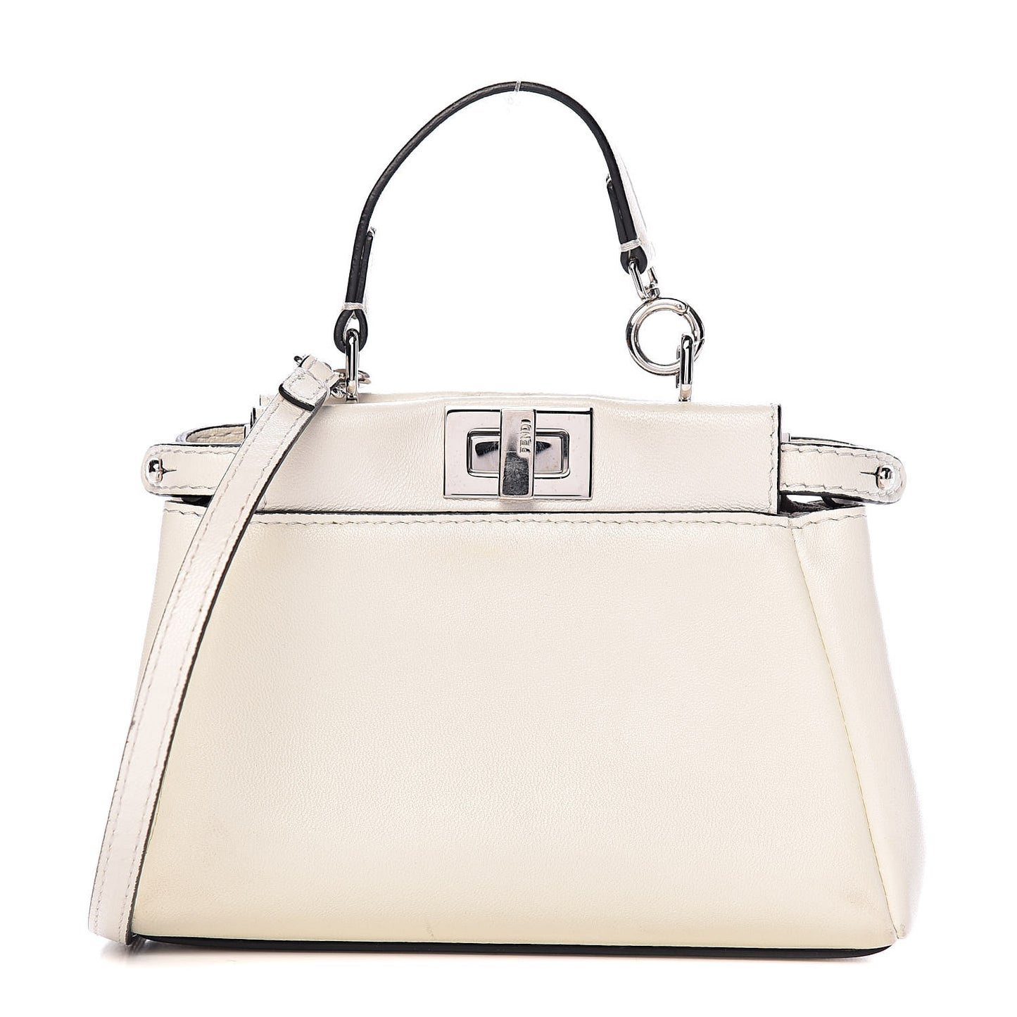 Shiny Nappa Micro Peekaboo Iconic Satchel White